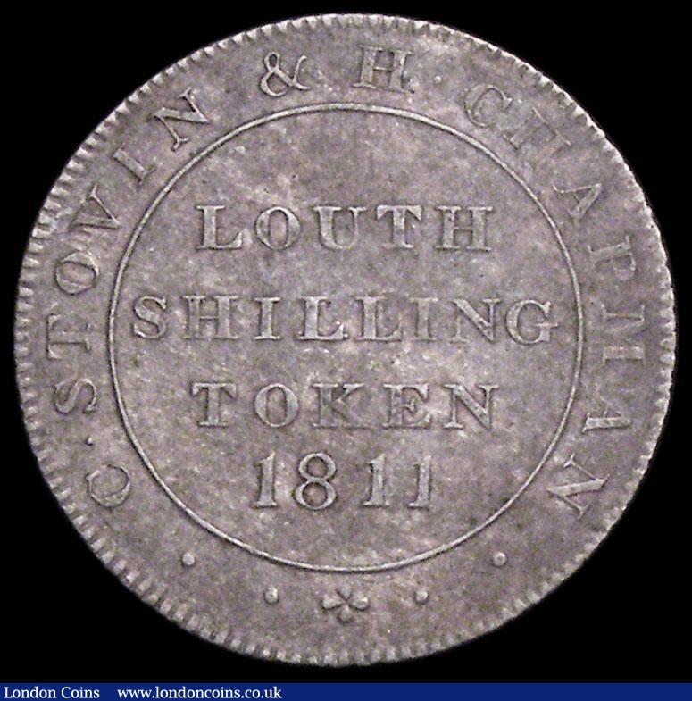 London Coins : A161 : Lot 938 : Shilling 19th Century Lincolnshire - Louth 1811 C.Stovin/H.Chapman Reverse: a fleece suspended Davis...