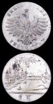 London Coins : A161 : Lot 1178 : German States - Frankfurt (2) 6 Kreuzer 1853A Reverse: City Scene KM#350 UNC and lustrous, 1 Kreuzer...