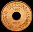 London Coins : A161 : Lot 1303 : Palestine 10 Mils 1943 KM#4a UNC and lustrous with a nick and a small spot on the reverse, Rare in h...