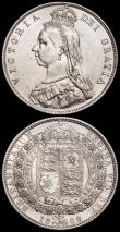 London Coins : A161 : Lot 1761 : Halfcrowns (2) 1888 ESC 721, Bull 2773 EF, 1897 ESC 731, Bull 2783 UNC or very near so, lightly tone...