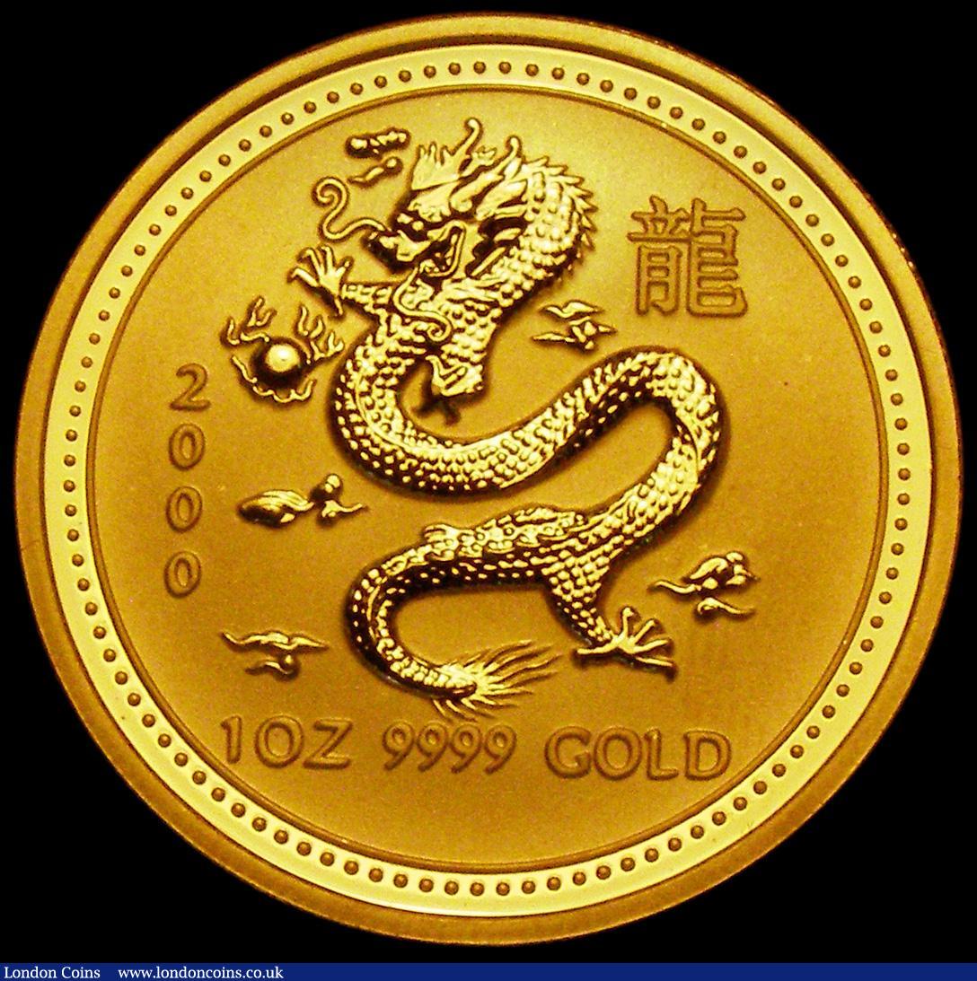 London Coins : A162 : Lot 1115 : Australia $100 Gold One Ounce 2000 Chinese Year of the Dragon KM#528 UNC