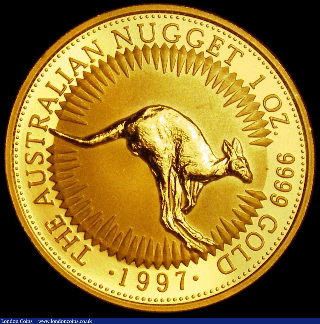 London Coins : A162 : Lot 1118 : Australia Kangaroo $100 Gold One Ounce 1997 KM#342 UNC