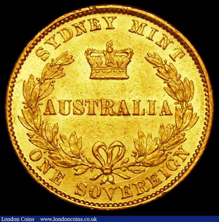 London Coins : A162 : Lot 1120 : Australia Sovereign 1867 Sydney Branch Mint Marsh 372 GVF/NEF and lustrous with some contact marks