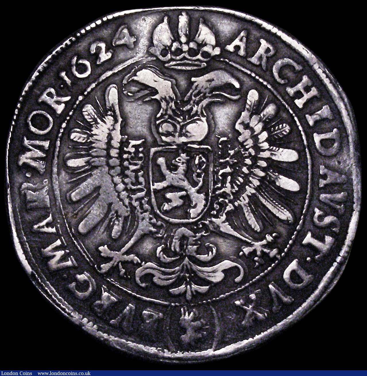 London Coins : A162 : Lot 1122 : Austria Double Thaler Ferdinand II. 1619-1637, Joachimsthal.Reichstaler 1624 FERDINANDVS II. DG - R....