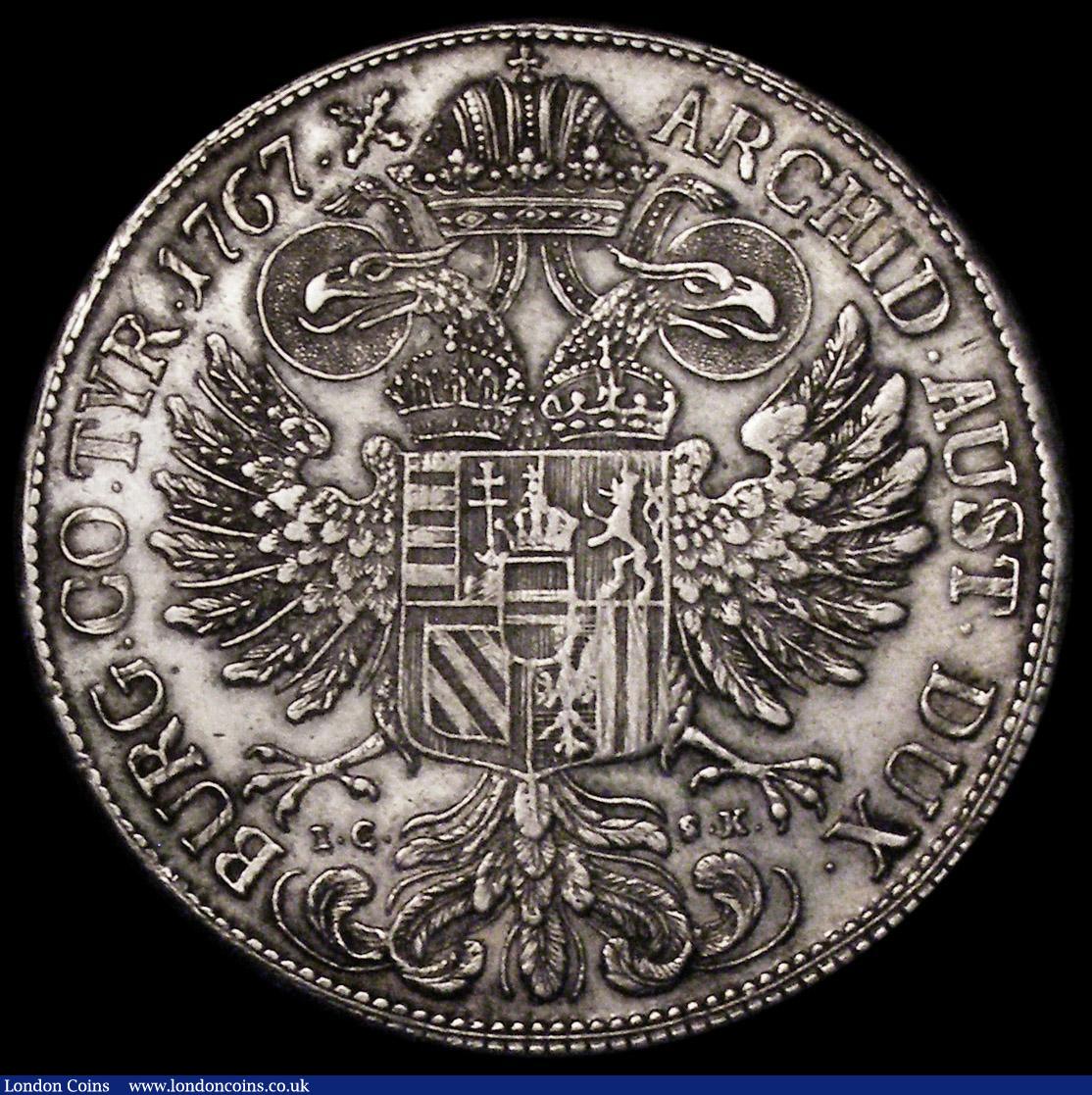 London Coins : A162 : Lot 1123 : Austria Thaler 1767 Maria Theresa KM#1839 VF/GVF the obverse with signs of cleaning
