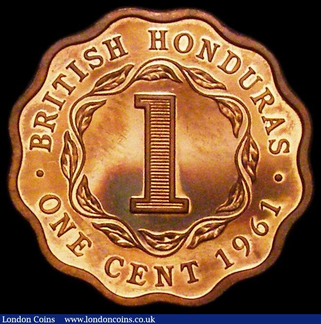 London Coins : A162 : Lot 1128 : British Honduras One Cent 1961 VIP Proof/Proof of record KM#30 nFDC with some toning on the reverse,...