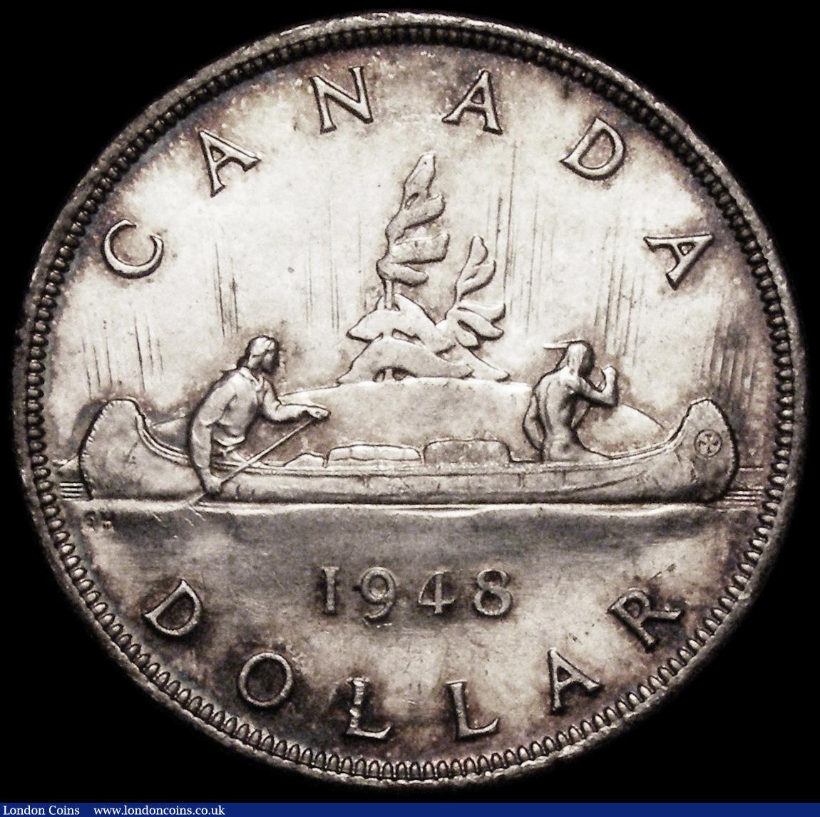 London Coins : A162 : Lot 1135 : Canada Dollar 1948 KM#46 UNC or very near so and lustrous with a pleasing residual golden tone, a mo...