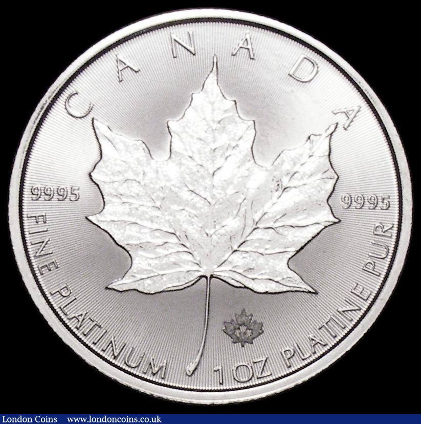 London Coins : A162 : Lot 1138 : Canada Fifty Dollars 2016 One Ounce Platinum Proof with the Maple leaf Privy Mark with 16 in the cen...