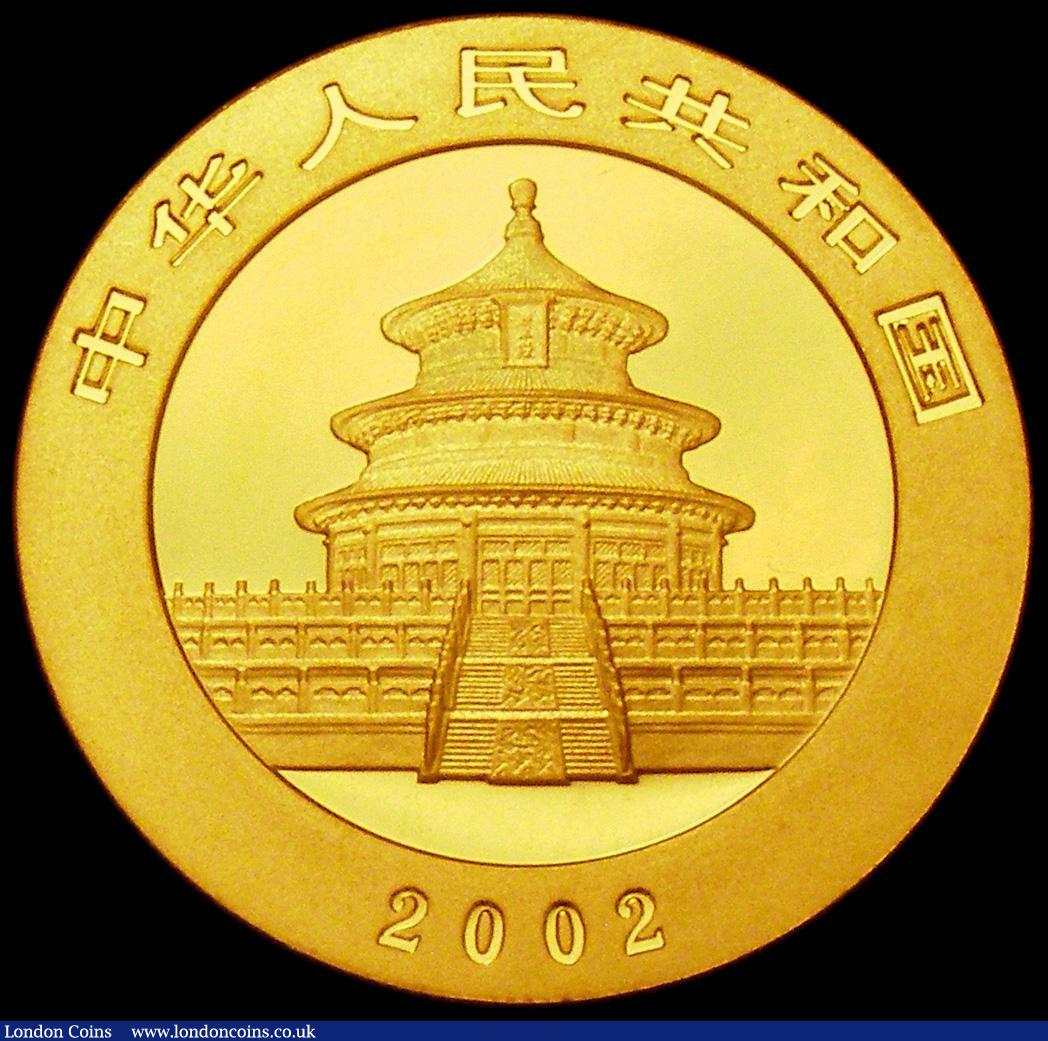 London Coins : A162 : Lot 1142 : China 500 Yuan 2002 Gold Panda KM#1460 Lustrous UNC, lightly toning on the obverse