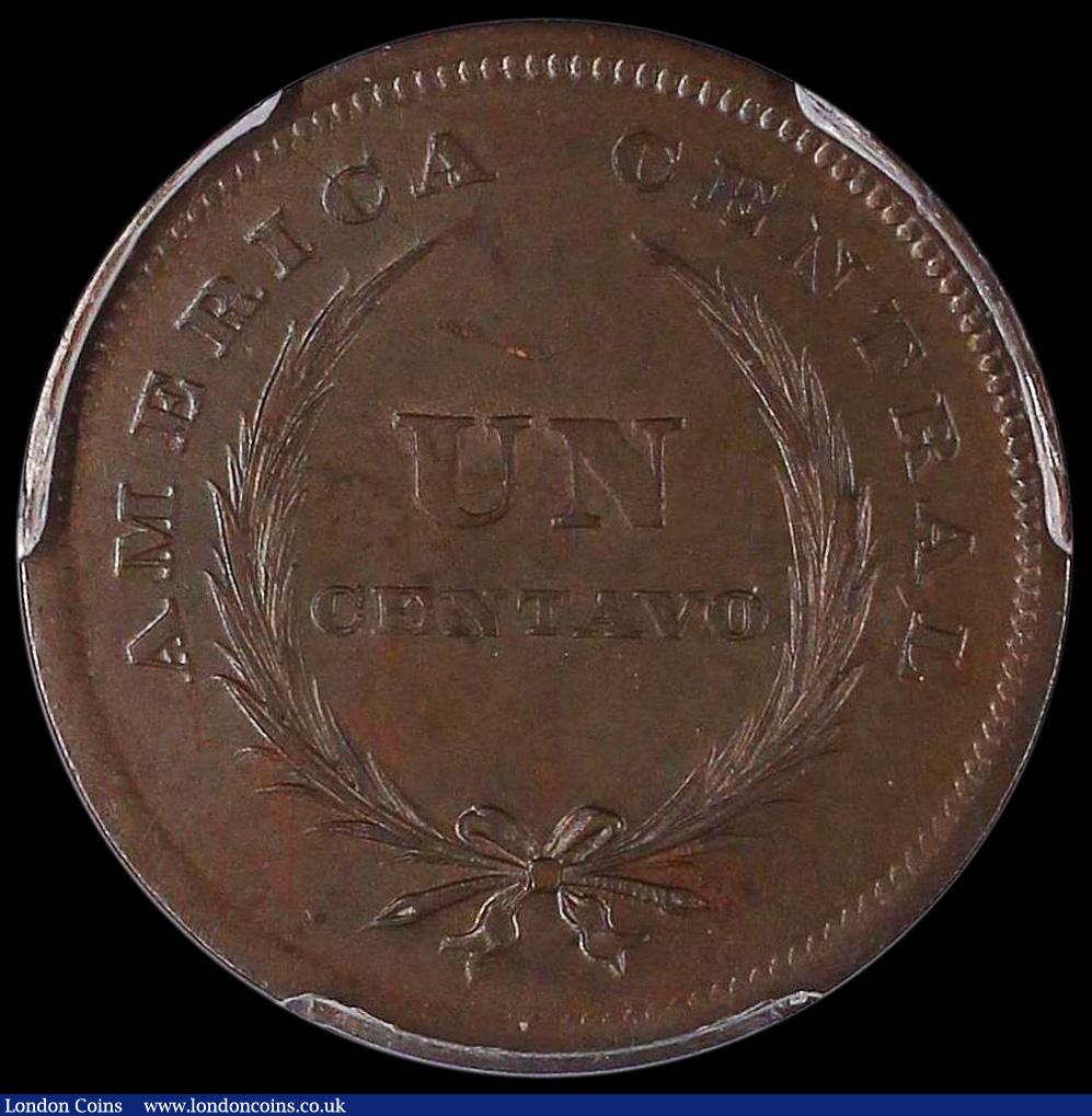 London Coins : A162 : Lot 1156 : El Salvador Centavo 1892 KM#108 UNC toned in a PCGS holder and graded MS64 BN