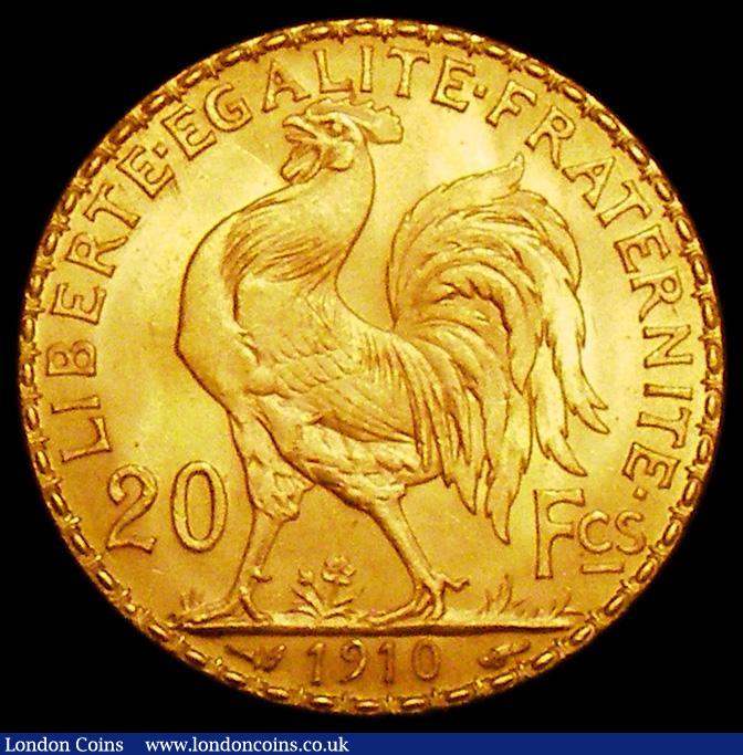 London Coins : A162 : Lot 1158 : France 20 Francs Gold 1910 KM#857 UNC with practically full lustre