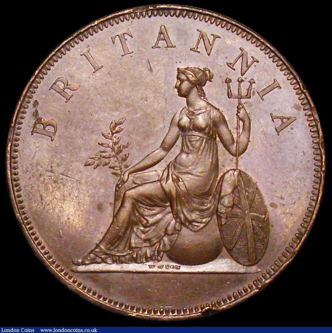 London Coins : A162 : Lot 1215 : Ionian Islands 2 Oboli 1819 Proof KM#33 A/UNC toned with edge nicks, reverse upright die alignment, ...