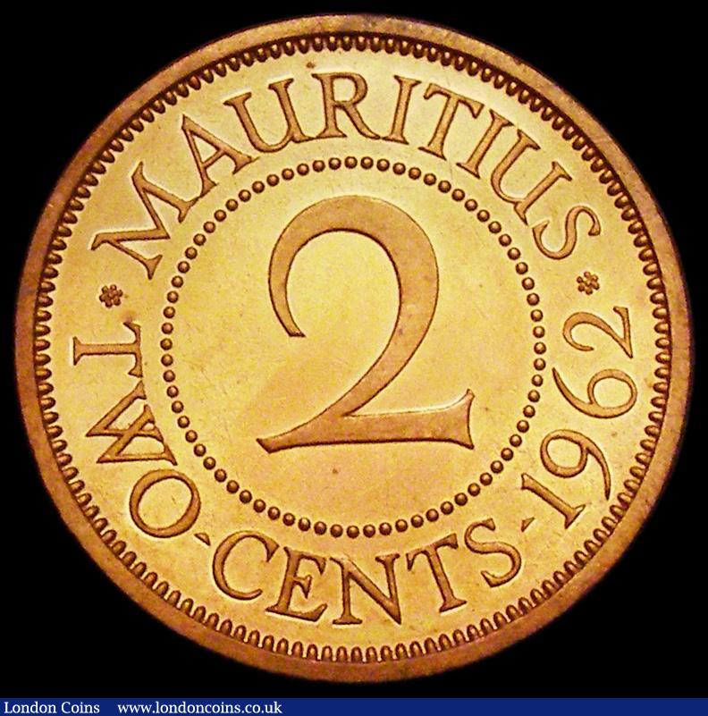 London Coins : A162 : Lot 1237 : Mauritius 2 Cents 1962 VIP Proof/Proof of record KM#32 nFDC lightly toning, retaining much original ...