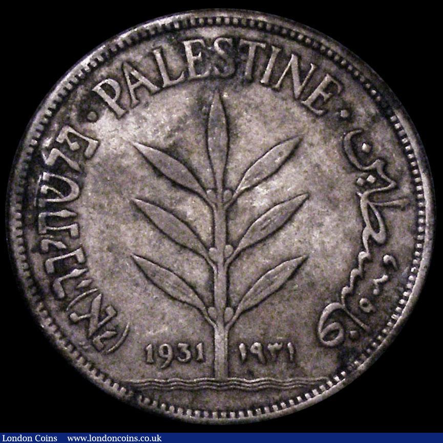London Coins : A162 : Lot 1256 : Palestine 100 Mils 1931 KM#7, Fine, Toned with some dirt in the legend, the key date in this series