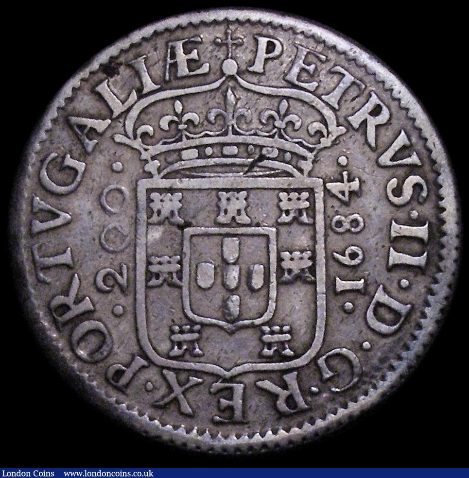 London Coins : A162 : Lot 1261 : Portugal 200 Reis (Half Cruzado) 1684 KM#144 Bold Fine, scarce two-year type 