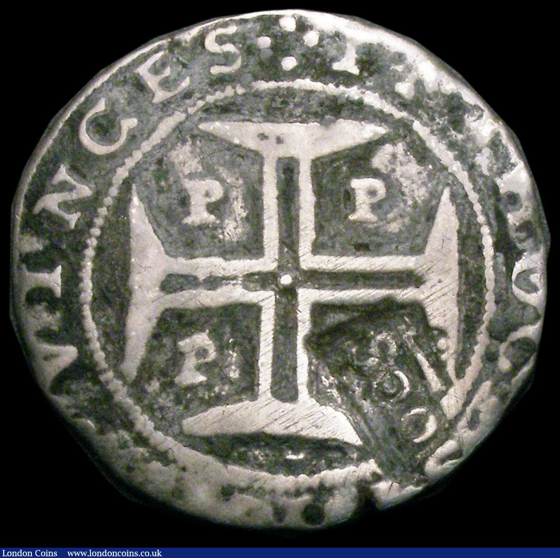 London Coins : A162 : Lot 1263 : Portugal 500 Reis Countermarked issue, undated (1663) Countermark type III KM#437.3 Countermark and ...