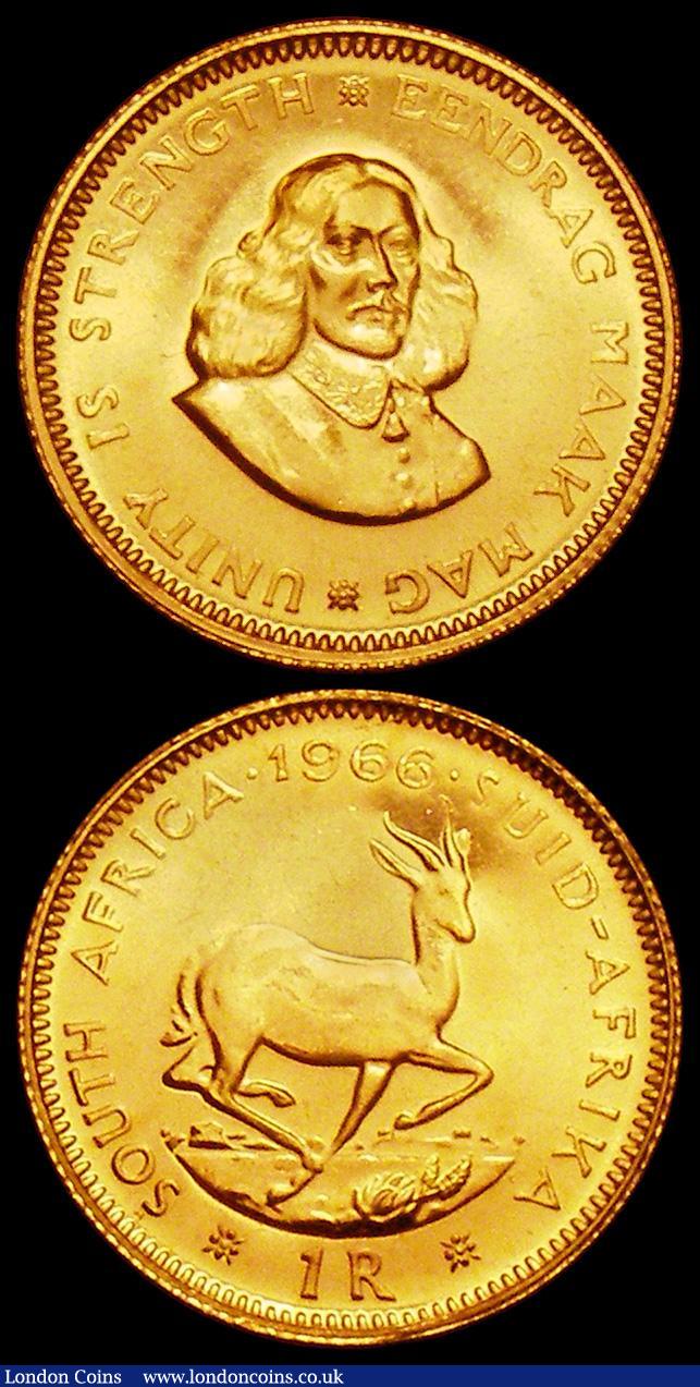 London Coins : A162 : Lot 1272 : South Africa (2) Two Rand Gold 1973 KM#64 Prooflike UNC, One Rand 1966 KM#63 Prooflike UNC