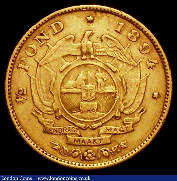 London Coins : A162 : Lot 1274 : South Africa Half Pond 1894 KM#9.2 VF with some scratches on the reverse before the date