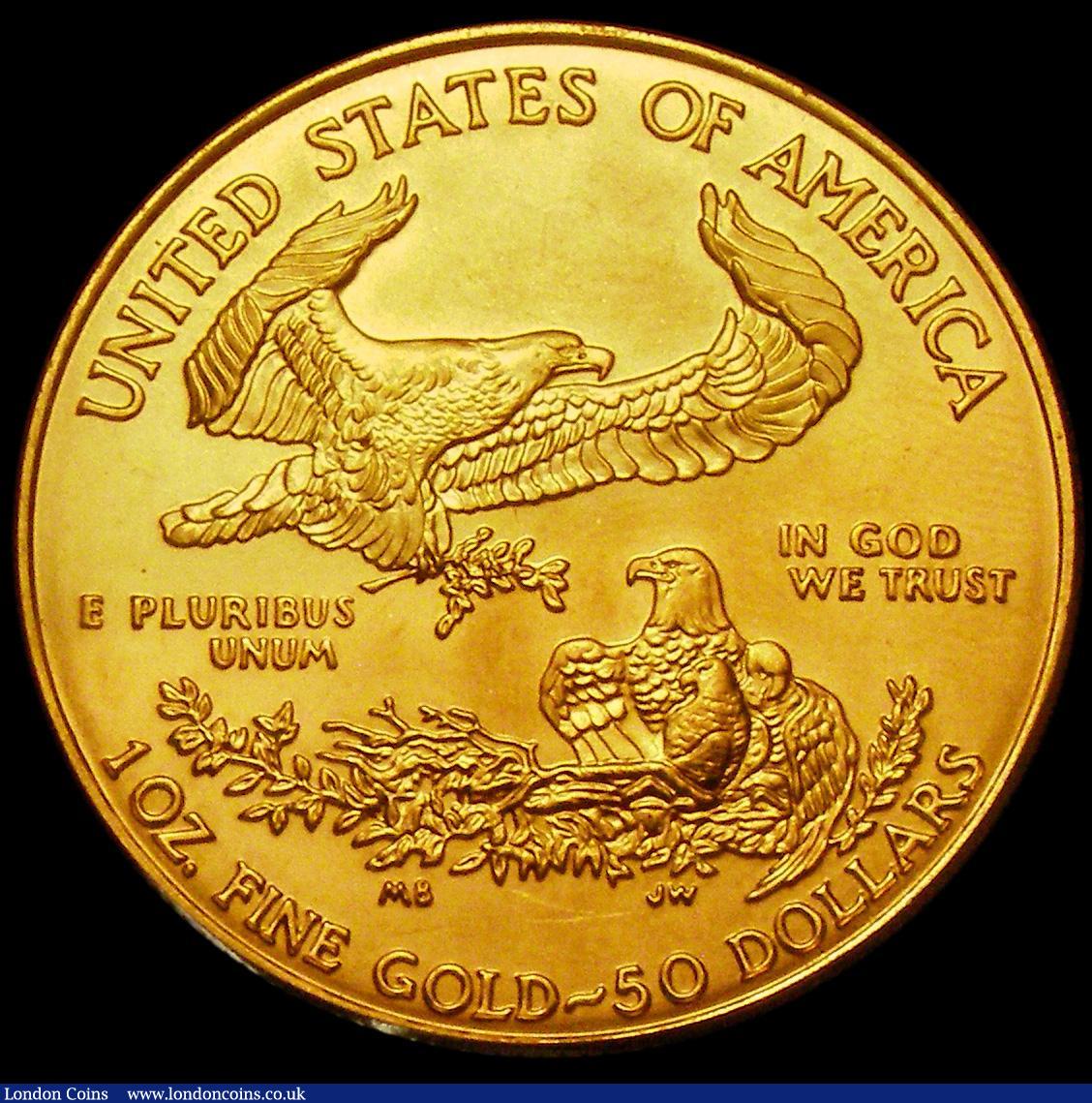 London Coins : A162 : Lot 1304 : USA Fifty Dollars Gold 2002 KM#219 UNC and lustrous
