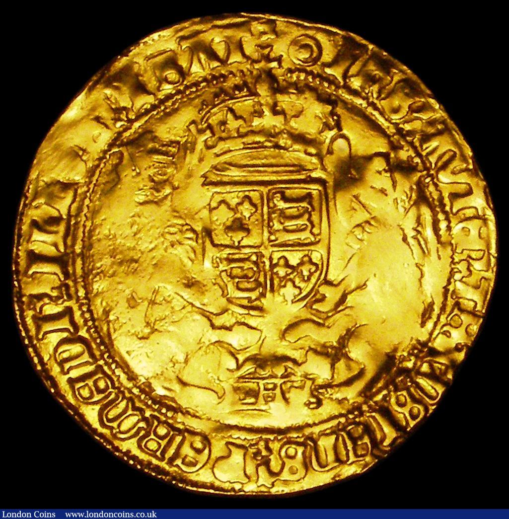 London Coins : A162 : Lot 1599 : Half Sovereign Henry VIII S.2294 mintmark Pellet in annulet NVF, two slightly smoothed areas on the ...