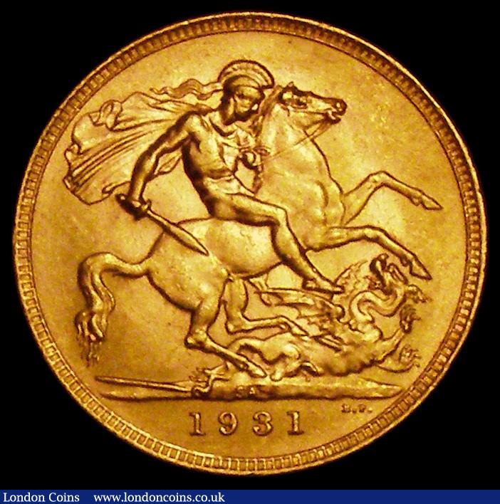 London Coins : A162 : Lot 1991 : Sovereign 1931SA Marsh 295 EF with an edge nick