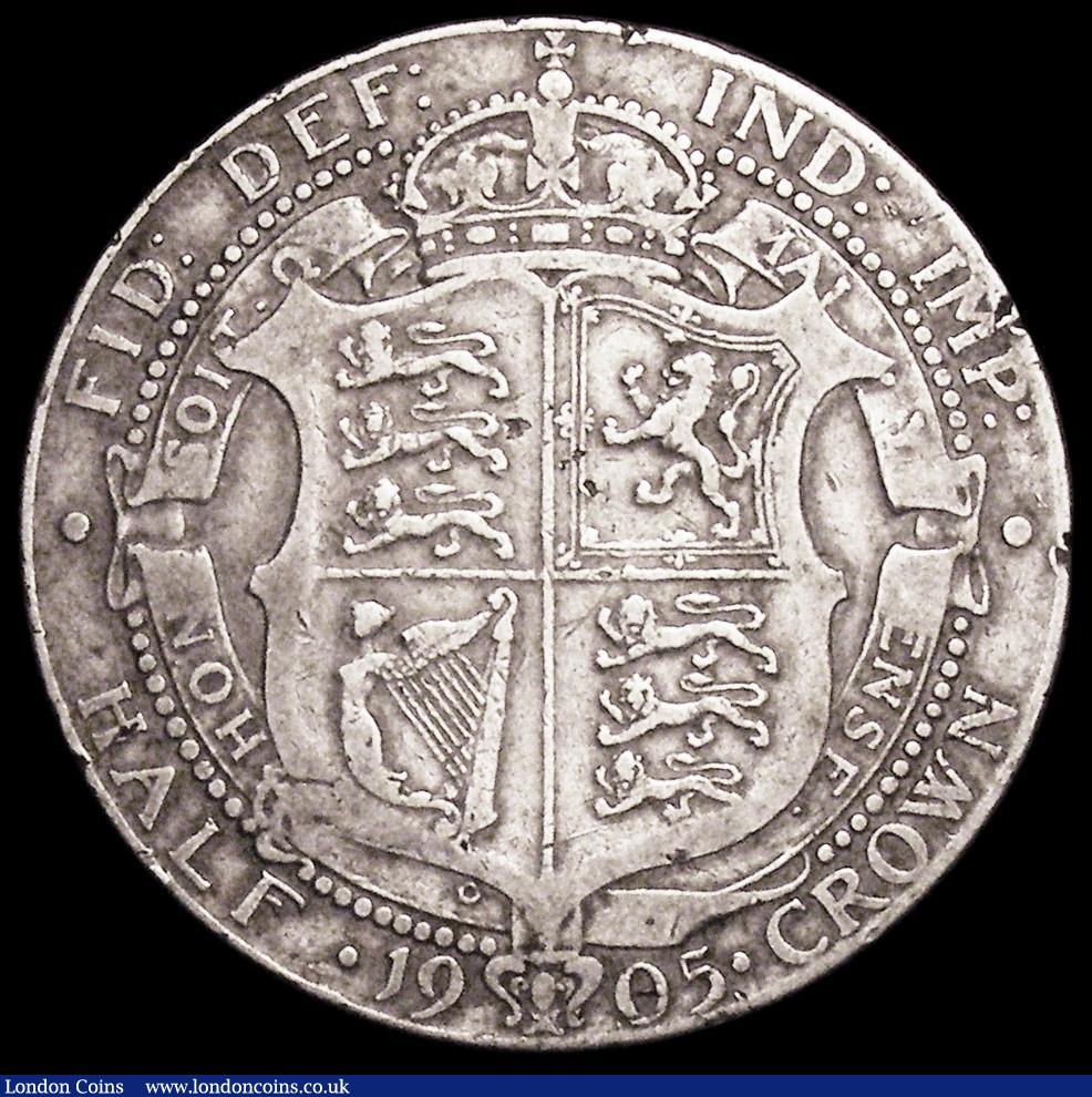 London Coins : A162 : Lot 2328 : Halfcrown 1905 ESC 750, Bull 3571 VG with major details clear, the key date in the series