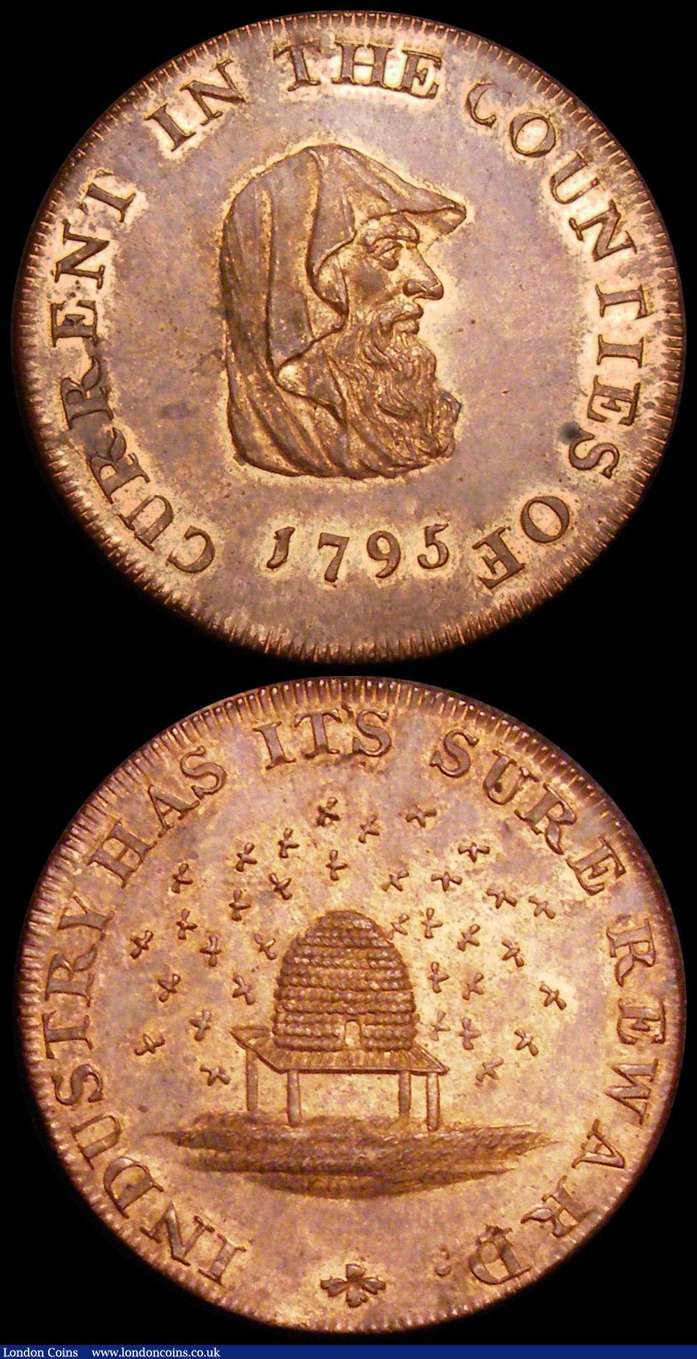 London Coins : A162 : Lot 849 : Halfpennies 18th Century (2) Suffolk - Beccles 1795 DH6 Obverse Church/Reverse: Bridge UNC with trac...
