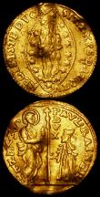 London Coins : A162 : Lot 1227 : Italian States - Venice Zecchino undated (1779-1789) Paul Renier KM#714 VF creased, Hungary 1743KB M...
