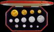 London Coins : A162 : Lot 513 : Proof Set 1902 the Long set Five Pounds, Two Pounds, Sovereign, Half Sovereign, Crown, Halfcrown, Fl...