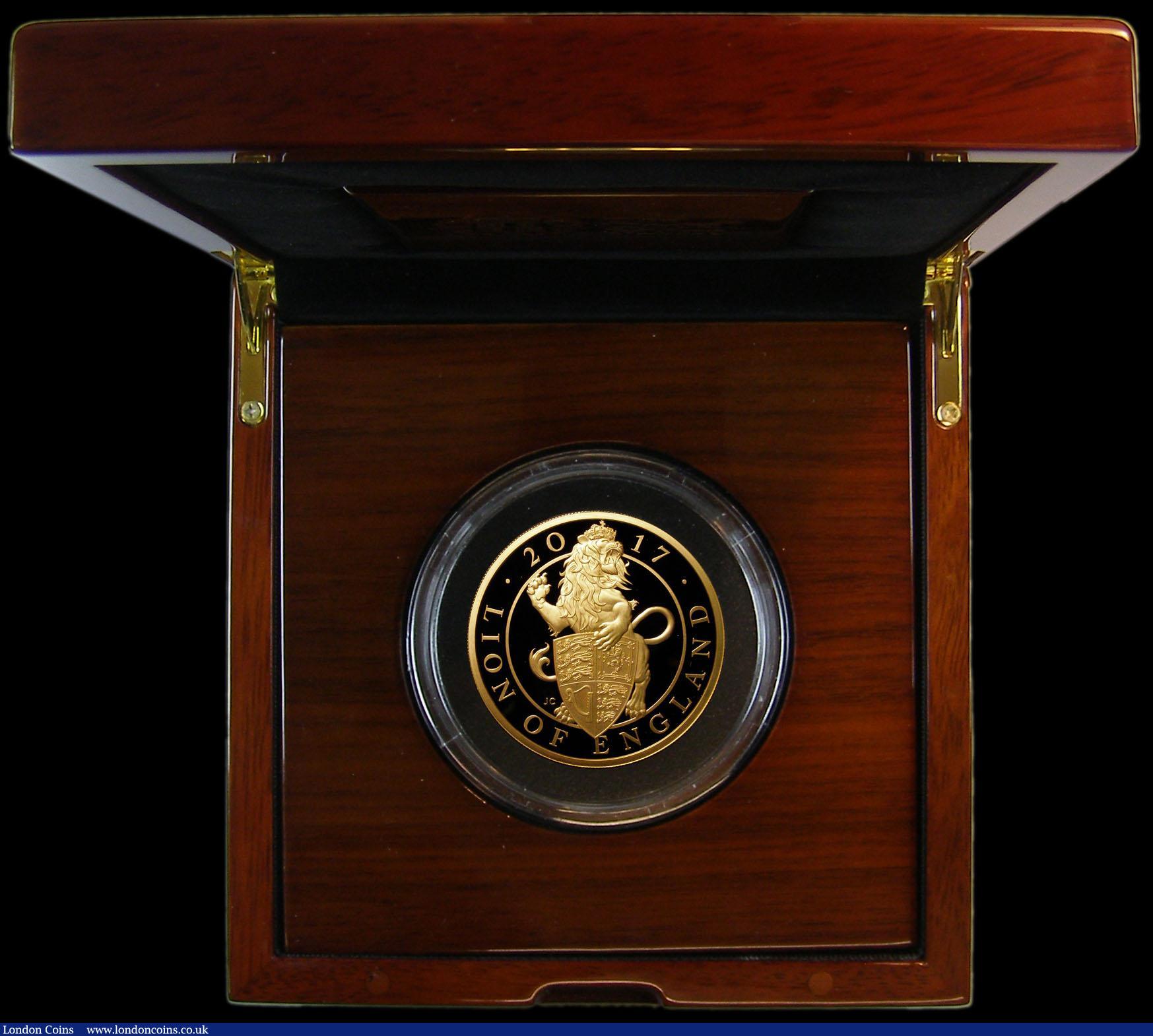 London Coins : A163 : Lot 1685 : Five Hundred Pounds 2017 The Queen's Beasts - The Lion of England, Five Ounce Gold Proof Coin F...