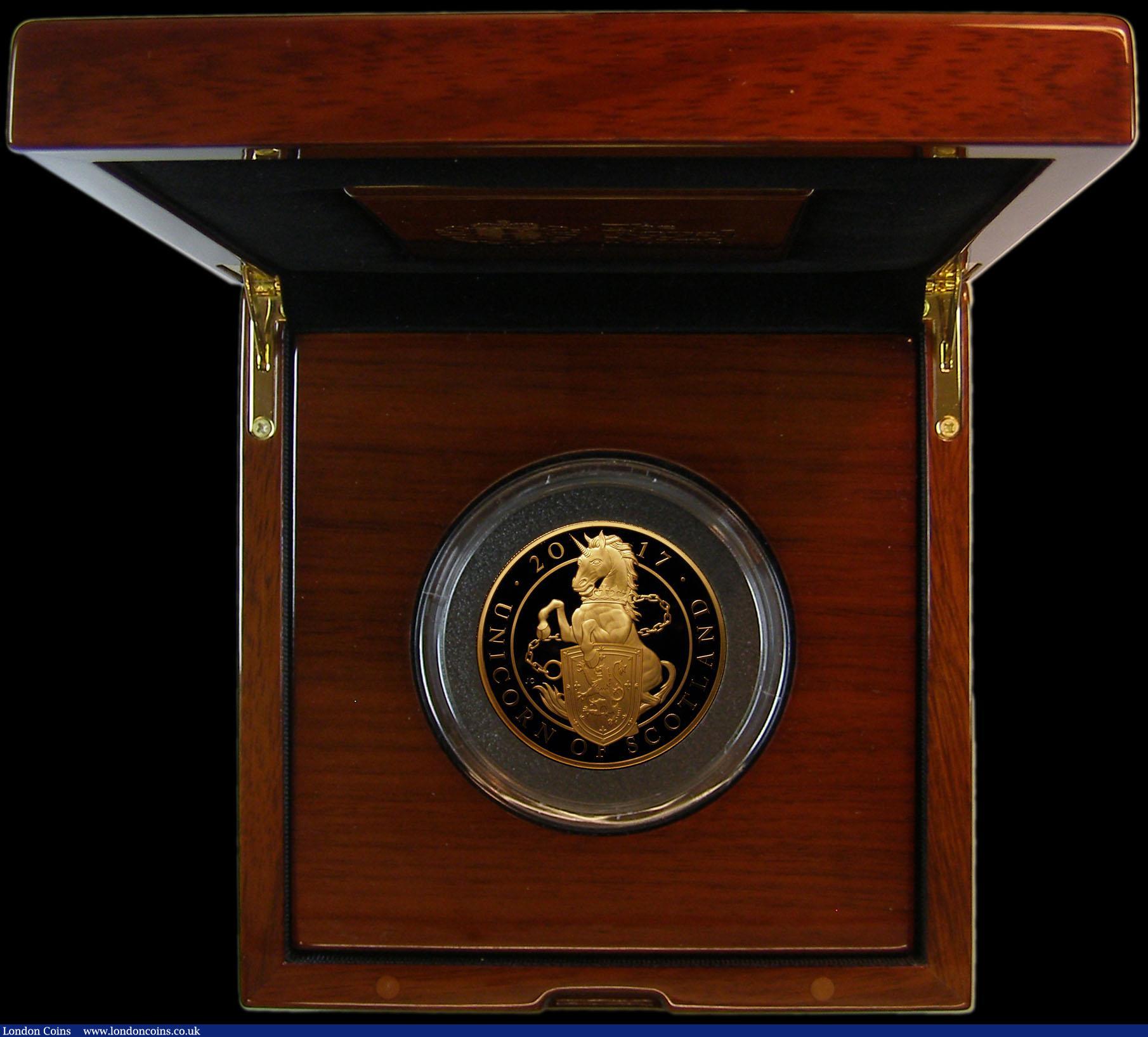 London Coins : A163 : Lot 1686 : Five Hundred Pounds 2017 The Queen's Beasts - The Unicorn of Scotland Five Ounce Gold Proof (.9...