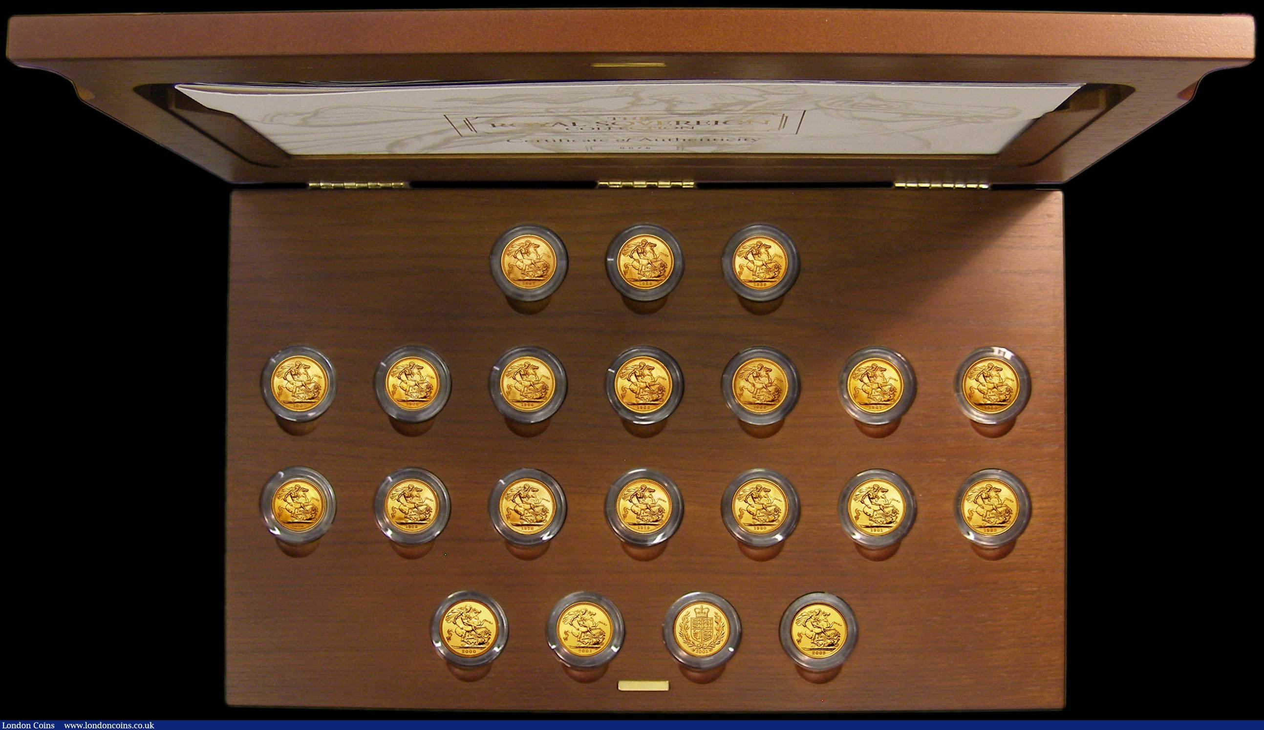 London Coins : A163 : Lot 1882 : The Royal Sovereign Collection an impressive 21-coin set of Elizabeth II Sovereigns 1957 Marsh 297 U...