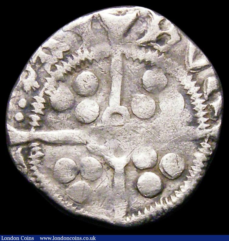 London Coins : A163 : Lot 320 : Penny John, reads HENRIEVS (reversed S) similar to Class 4c with 6 pearls to Crown, London Mint, mon...