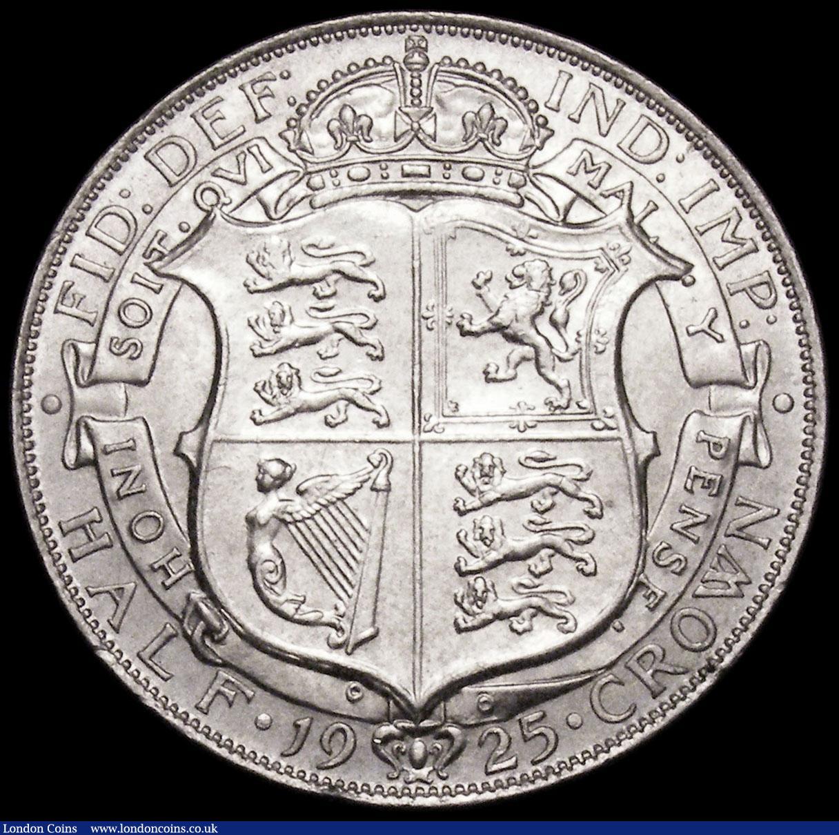 London Coins : A163 : Lot 680 : Halfcrown 1925 ESC 772, Bull 3727 UNC with minor contact marks and tiny rim nicks only, an outstandi...