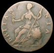 London Coins : A163 : Lot 169 : Mint Error - Mis-Strike Halfpenny George III Contemporary Counterfeit 1775 Reverse Brockage Near Fin...