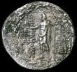 London Coins : A163 : Lot 205 : Antioch VIII Grypos Ar Tetradrachm, Seleukid Kingdom, 121-96BC, Obverse: Diademed Head of Antiochus ...