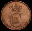 London Coins : A163 : Lot 2070 : Denmark 2 Ore 1892 (h) CS KM#793.1 UNC toned with small tone spots, Rare in high grade