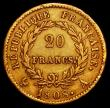 London Coins : A163 : Lot 2076 : France 20 Francs Gold 1808A KM#687.1 Fine