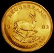 London Coins : A163 : Lot 2150 : South Africa Krugerrand 1983 KM#73 UNC lightly toning