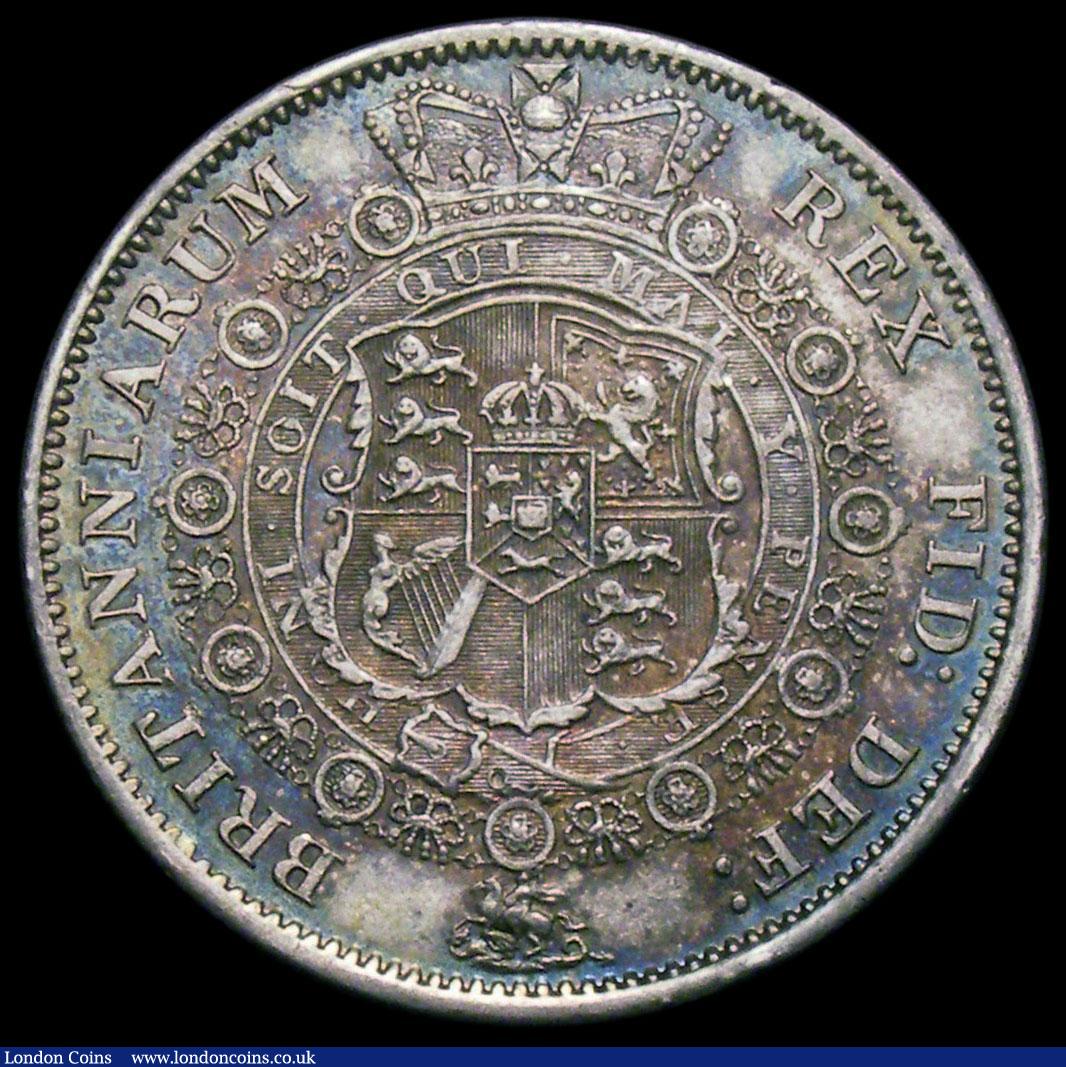 London Coins : A164 : Lot 1122 : Halfcrown 1817 Bull Head ESC 616, Bull 2090 EF/GEF the obverse lightly toned, the reverse with a col...