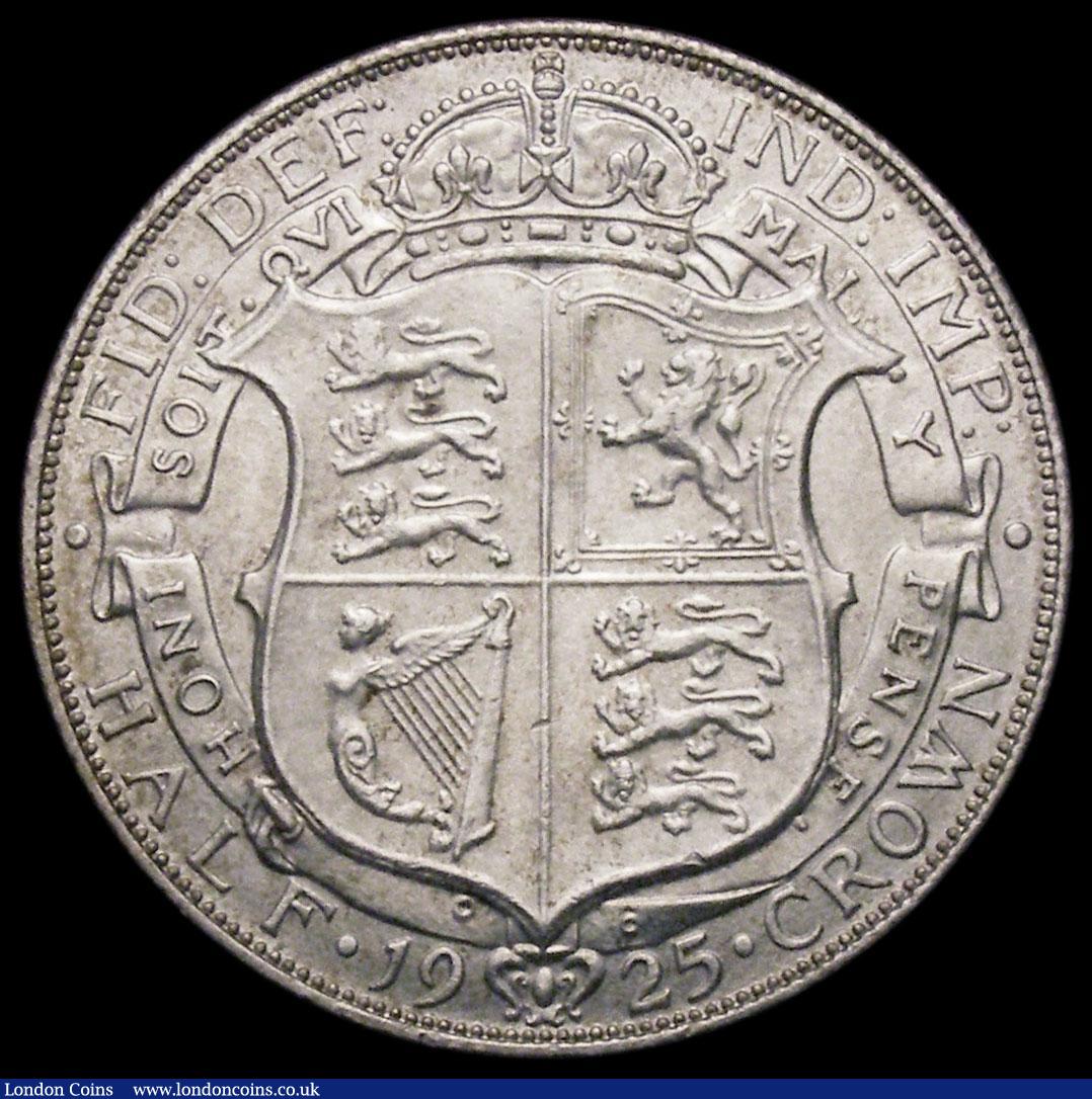 London Coins : A164 : Lot 1144 : Halfcrown 1925 ESC 772, Bull 3727 EF or near so with some toning, Rare in this high grade