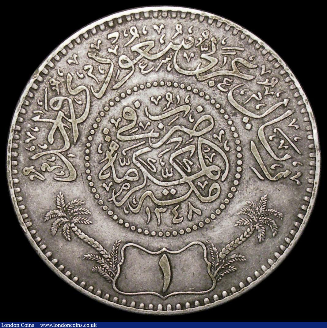 London Coins : A164 : Lot 495 : Saudi Arabia Riyal AH1348 KM#12 Good Fine, the scarcer of the two dates for this short series