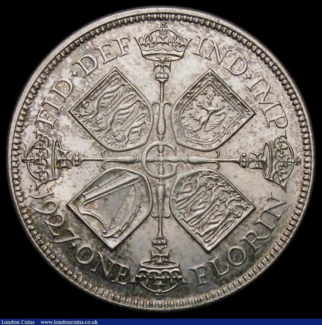 London Coins : A164 : Lot 987 : Florin 1927 Proof ESC 947, Bull 3779 toned UNC, the reverse with some original lustre