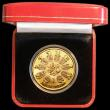 London Coins : A164 : Lot 243 : Isle of Man Crown 2006 Queen Elizabeth II 80th Birthday Trimetallic Gold Proof with Diamond inset (c...