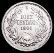 London Coins : A164 : Lot 327 : Chile 10 Centavos 1901 901 over 801 with 0.5. variety KM#156.2 UNC with practically full lustre and ...