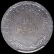 London Coins : A164 : Lot 449 : Mexico Revolutionary - Oaxaca Peso 1915 Fourth Bust with heavy unfinished truncation  KM#740.1 Lustr...