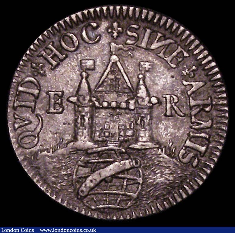 London Coins : A165 : Lot 1357 : Elizabeth I - Defence of the Kingdom, undated (c.1570) Medalet cast in silver, 23mm diameter, by E.M...