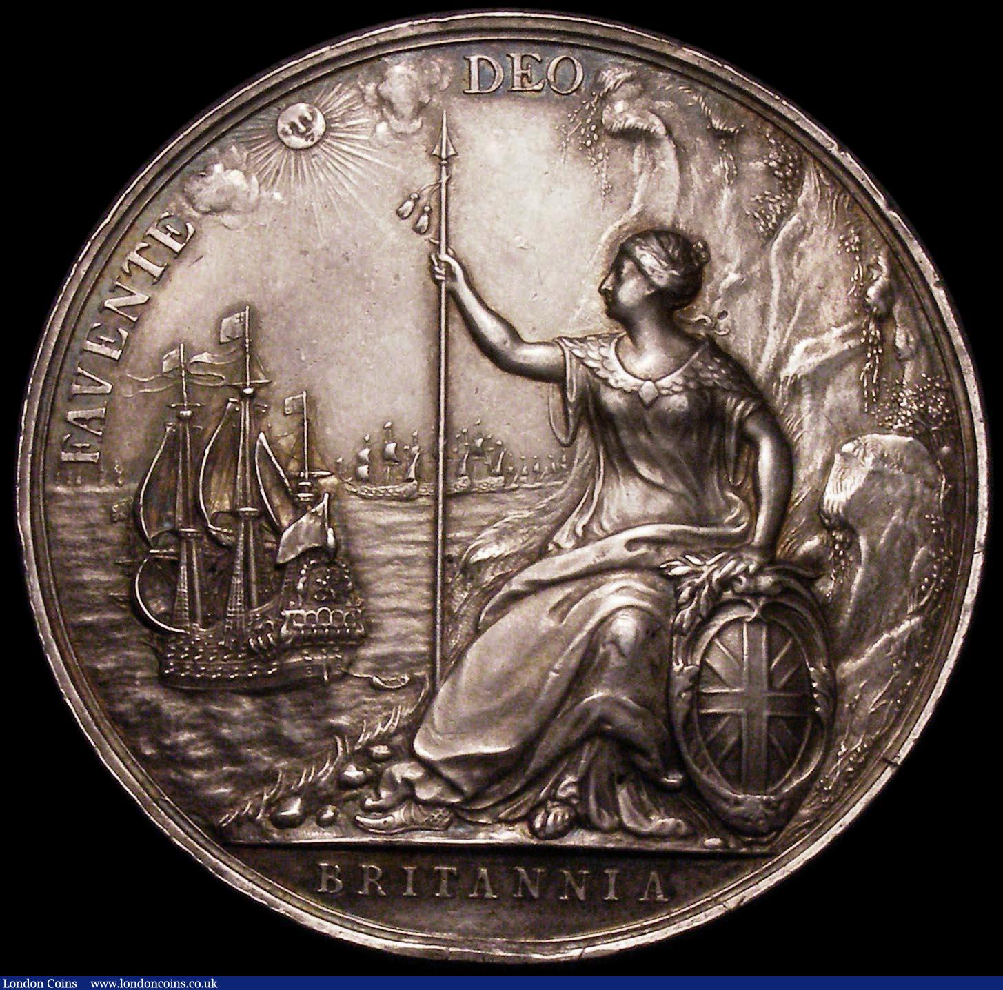 London Coins : A165 : Lot 1381 : Peace of Breda 1667 56mm diameter in silver by J.Roettier, Eimer 241 Obverse Bust right, laureate, R...