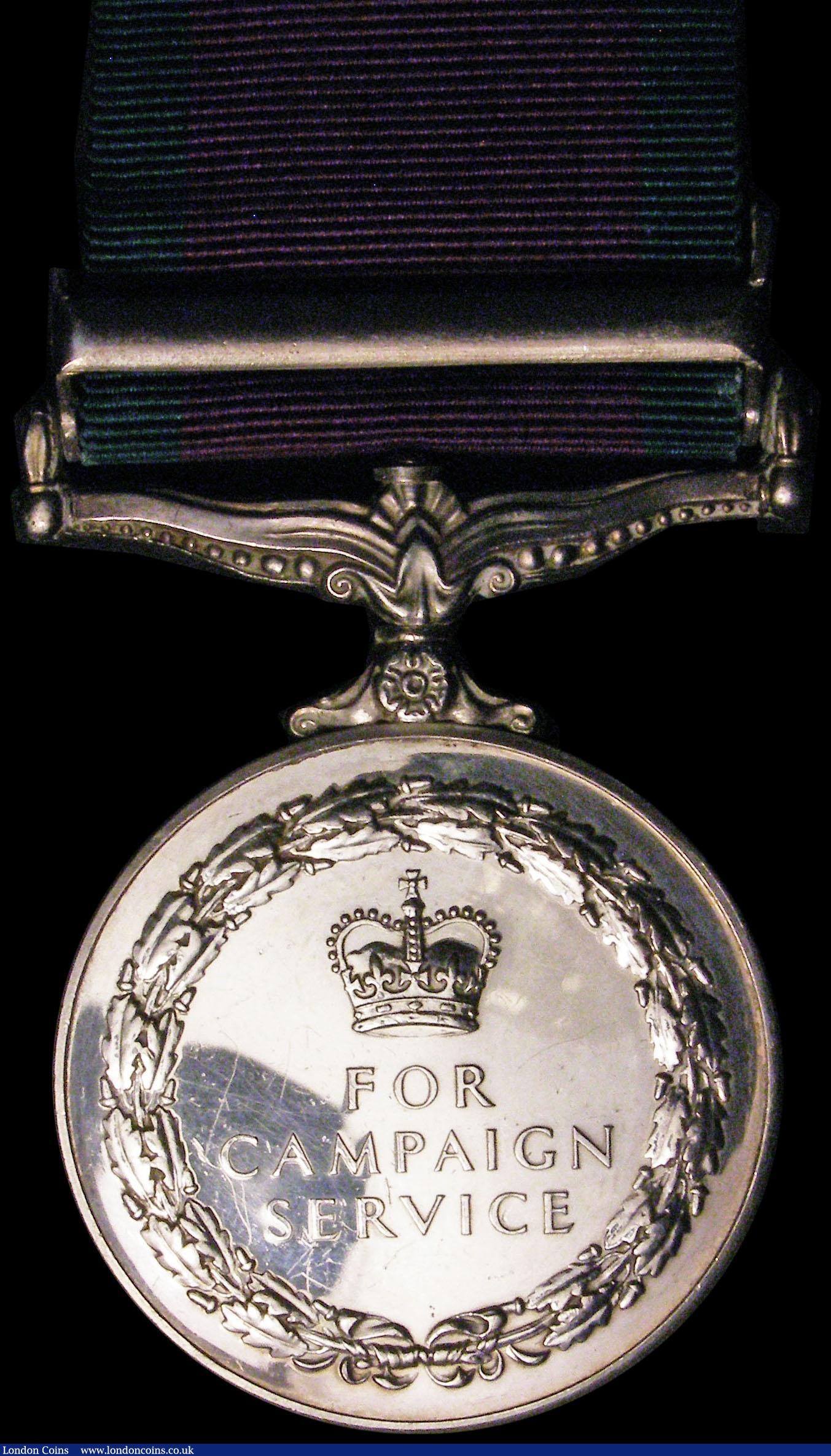 London Coins : A165 : Lot 1401 : General Service Medal 1962 with South Arabia clasp, awarded to 2/Lt. A.W.G Sykes, Coldstream Guards,...