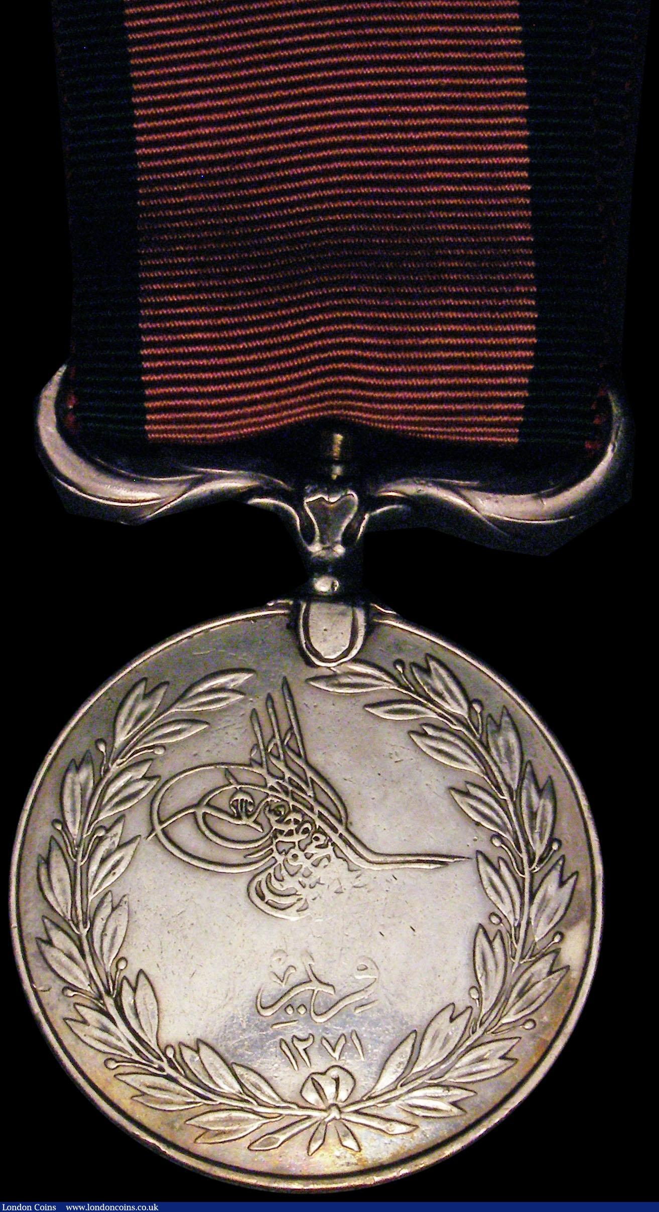 London Coins : A165 : Lot 1421 : Turkish Crimea Medal 1855 Instituted by Sultan Abdulmecid I, British Reverse, awarded to Serjt. F.Bu...